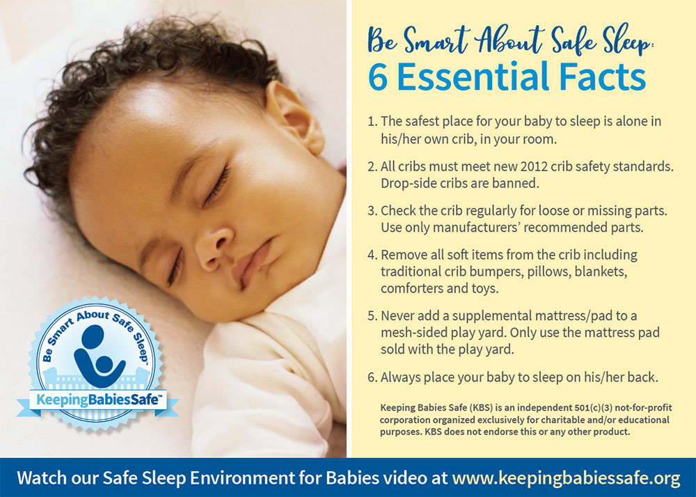 be smart about safe sleep 6 essential facts postcard